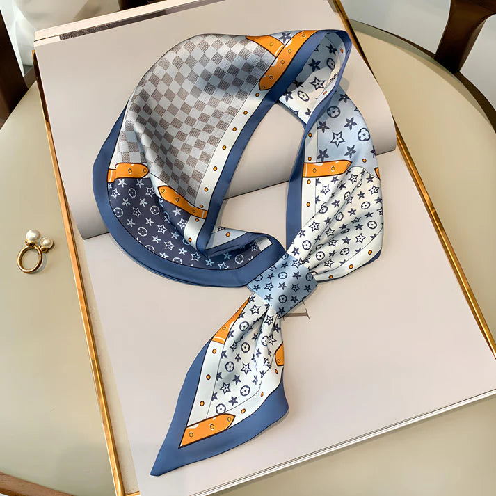 Luxury Printed Loop Scarf - LOOP SCARF 15 * 70 CMS - XED-45_BLU